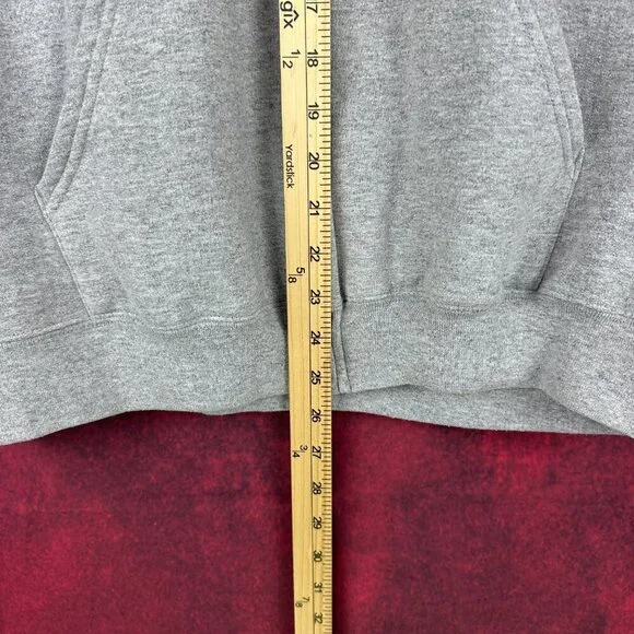 CHAMPION UNISEX GREY ZIP-UP HOODIE WITH BTG LOGO, 2 POCKETS, FLEECE INTERIOR, L - Picture 6 of 10